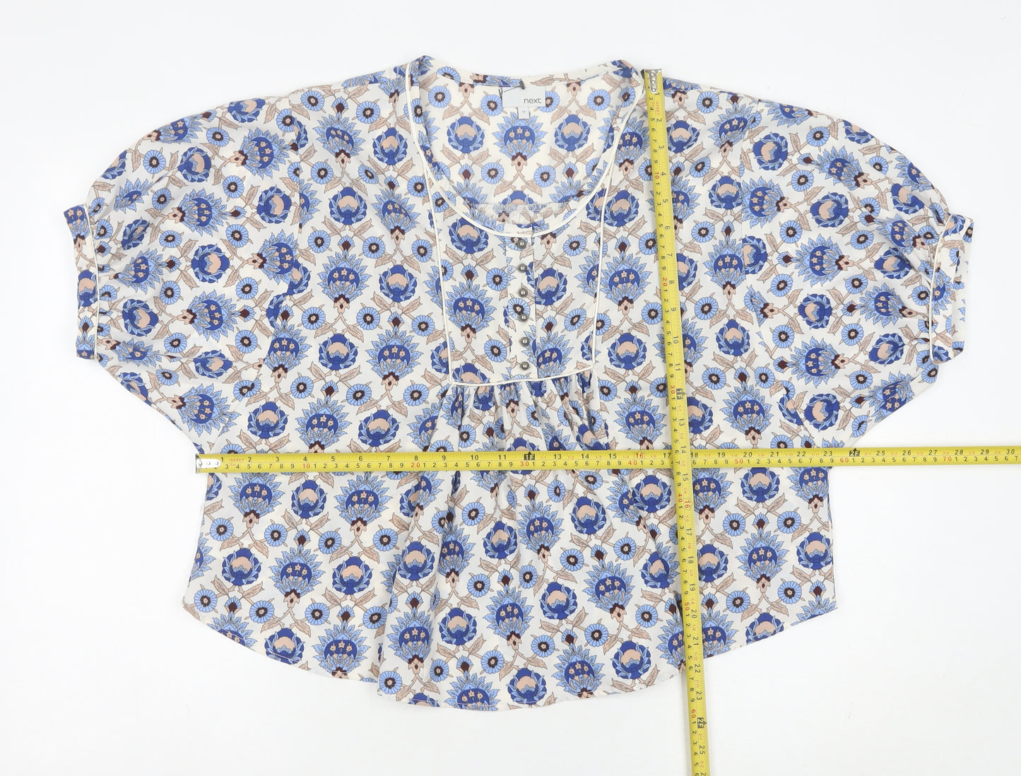 Next Women’s Multicoloured Floral Chiffon Tunic Blouse Size 12