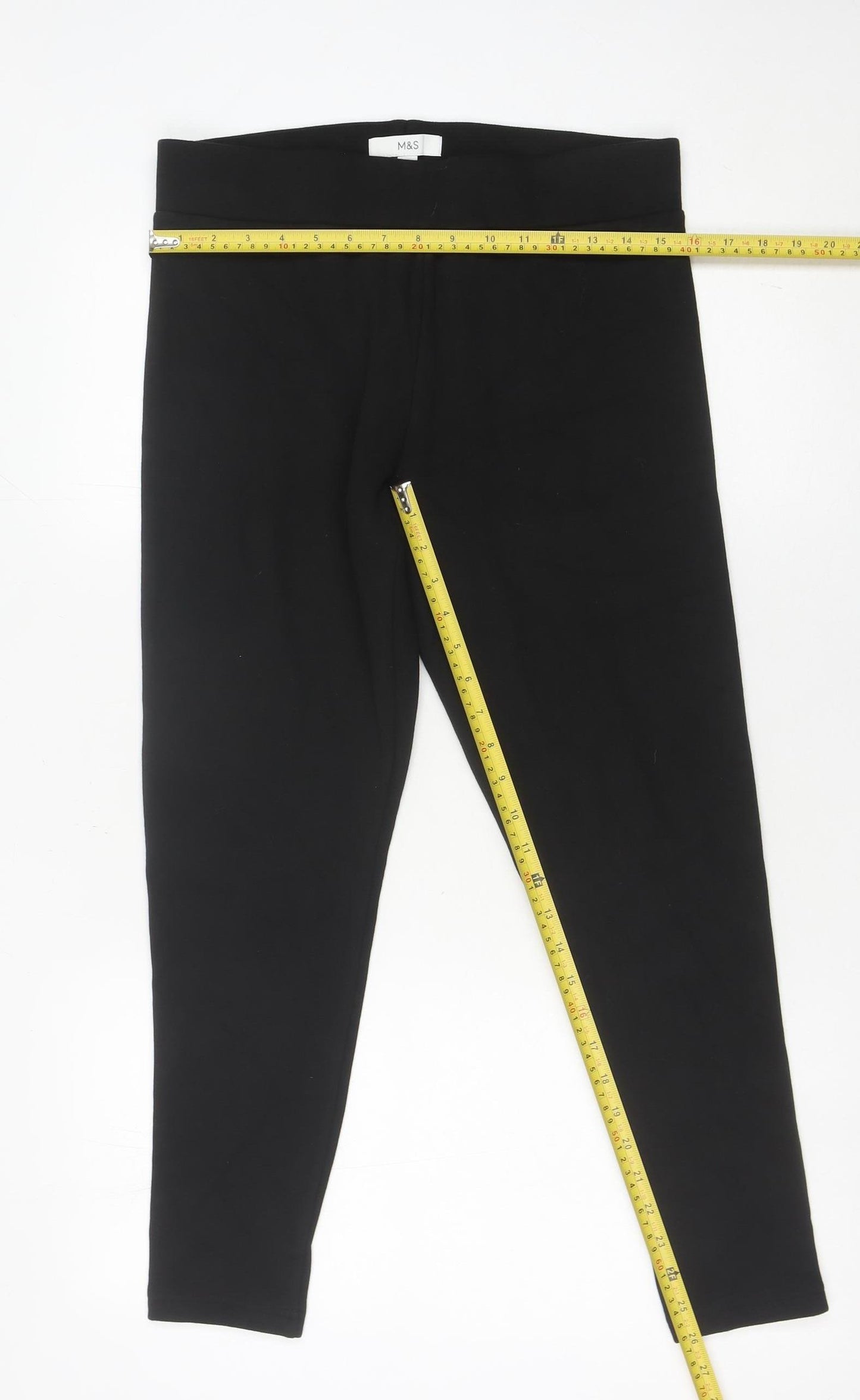 Marks and Spencer Women’s Black Size 14 Jersey Stretch Leggings