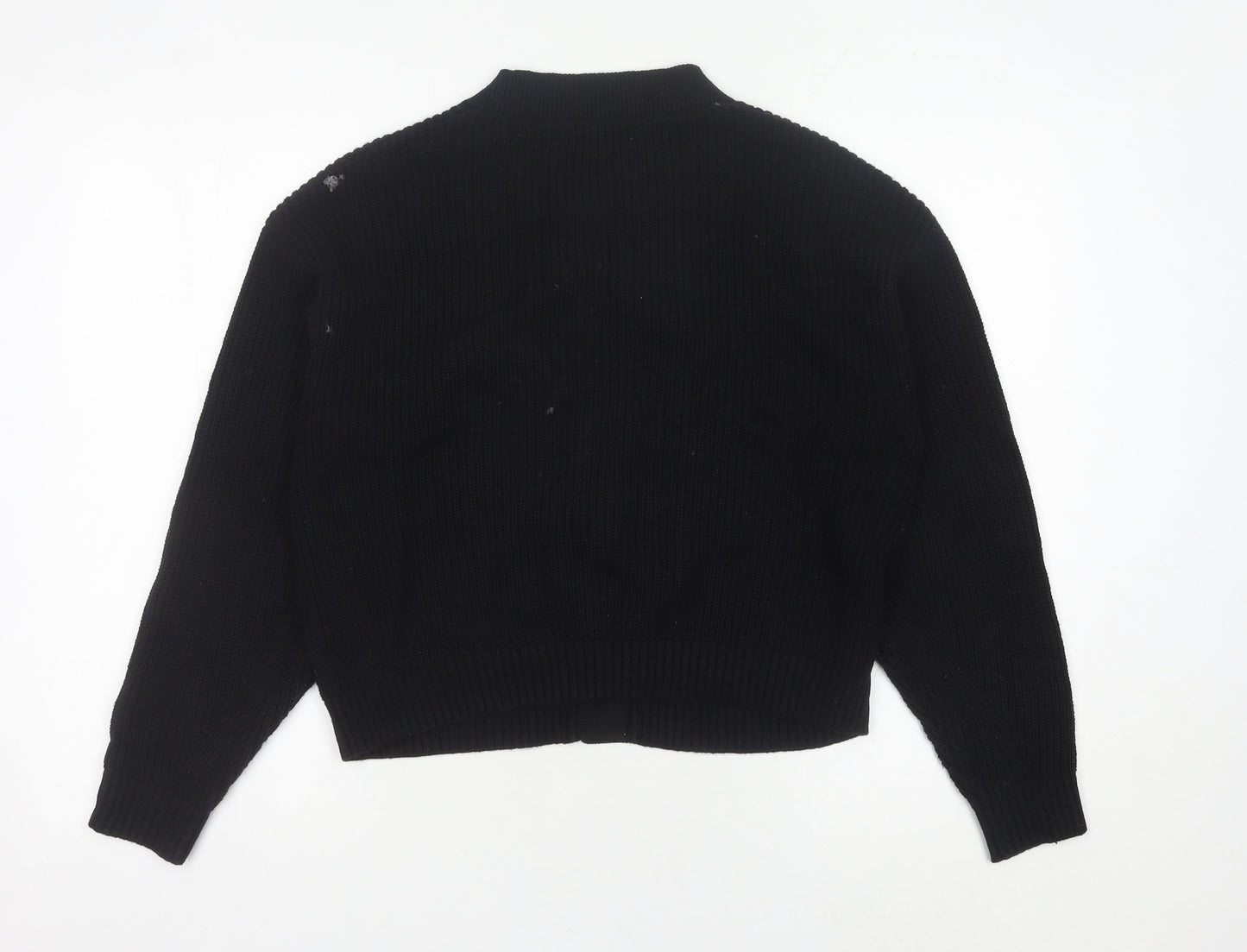 Marks and Spencer Women’s Black M V-Neck Chunky-Knit Cardigan