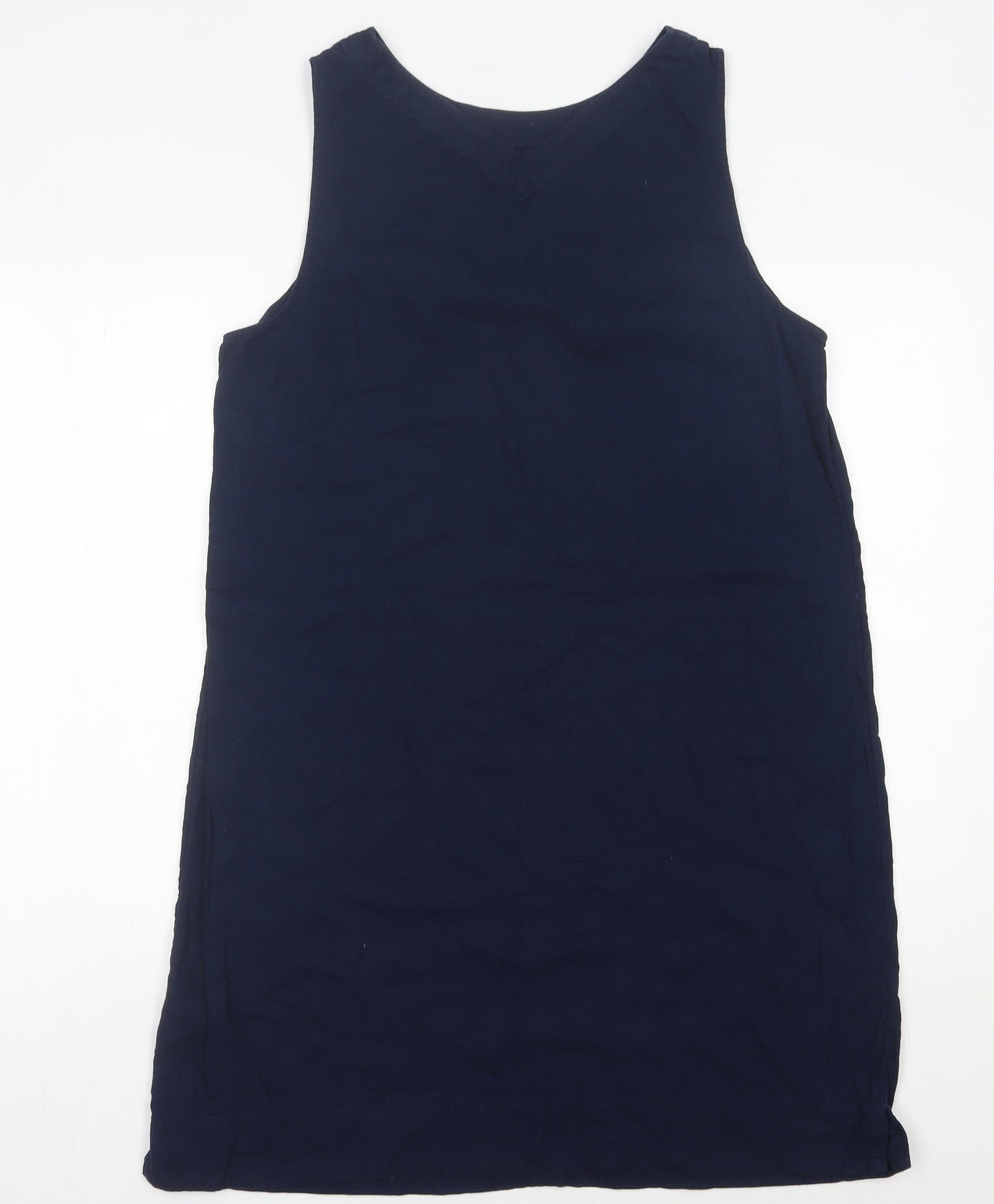 Marks and Spencer Women’s Blue Linen Blend Shift Dress Size 16 Sleeveless