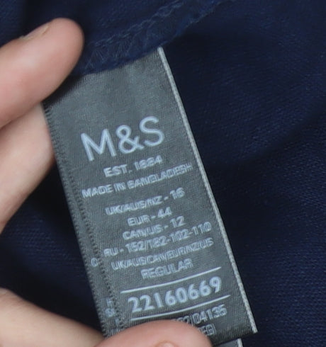 Marks and Spencer Women’s Blue Linen Blend Shift Dress Size 16 Sleeveless
