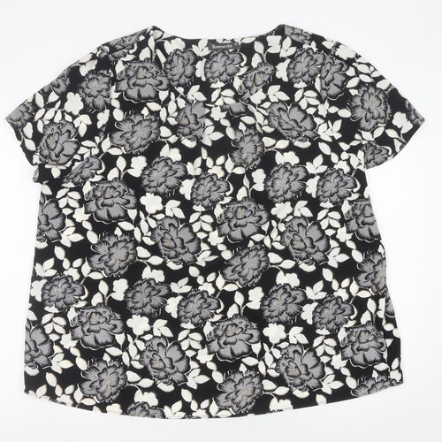 Bonmarché Womens Plus Size 24 Floral Short Sleeve Blouse