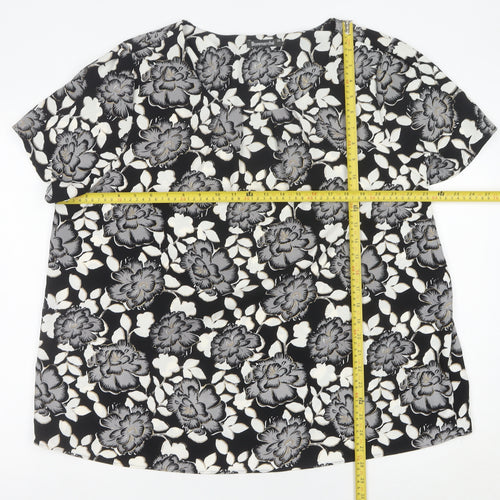 Bonmarché Womens Plus Size 24 Floral Short Sleeve Blouse