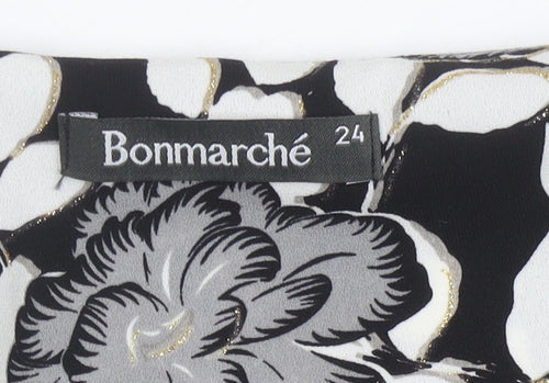 Bonmarché Womens Plus Size 24 Floral Short Sleeve Blouse