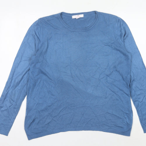 Julipa Women's Blue Size 12 Crew Neck Acrylic Pullover Jumper
