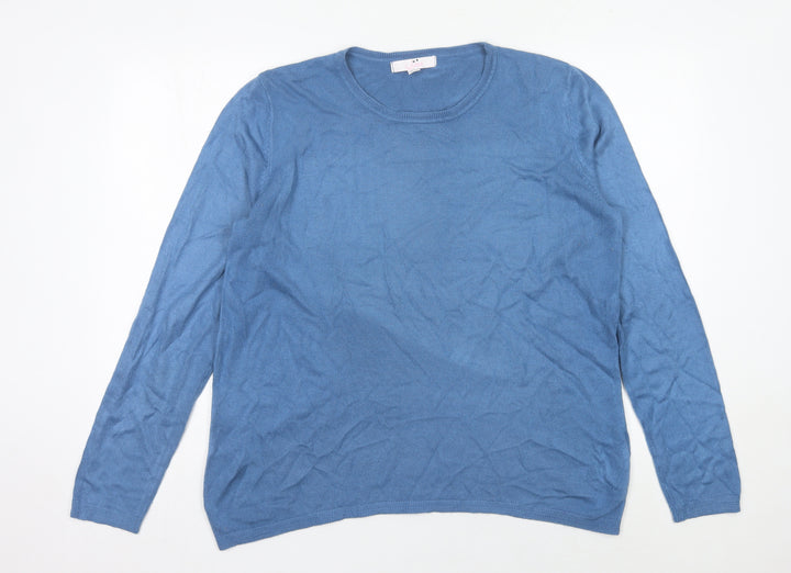 Julipa Women's Blue Size 12 Crew Neck Acrylic Pullover Jumper