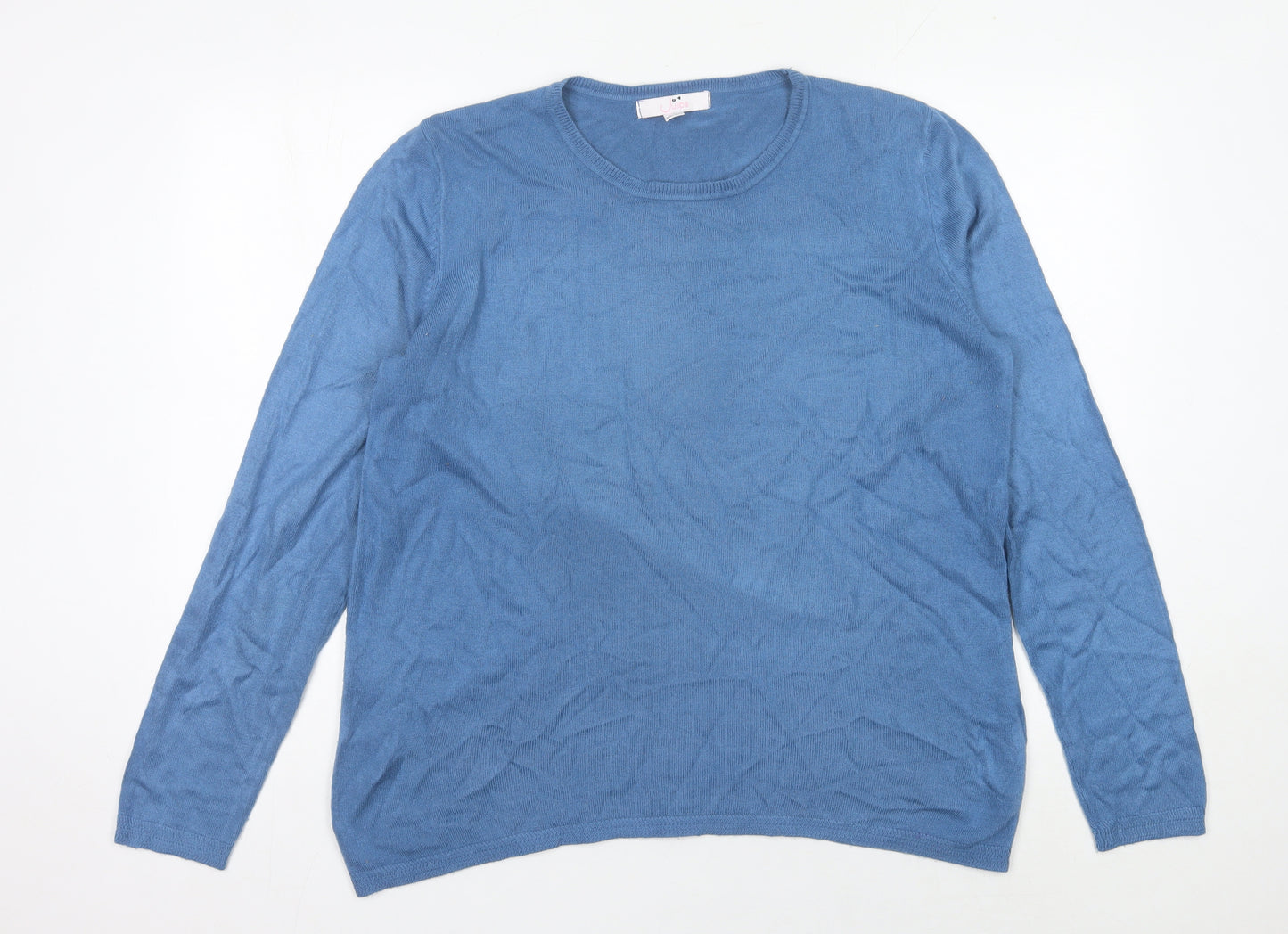 Julipa Women's Blue Size 12 Crew Neck Acrylic Pullover Jumper