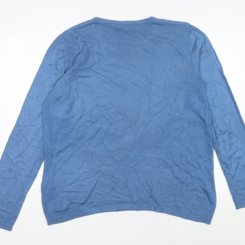 Julipa Women's Blue Size 12 Crew Neck Acrylic Pullover Jumper