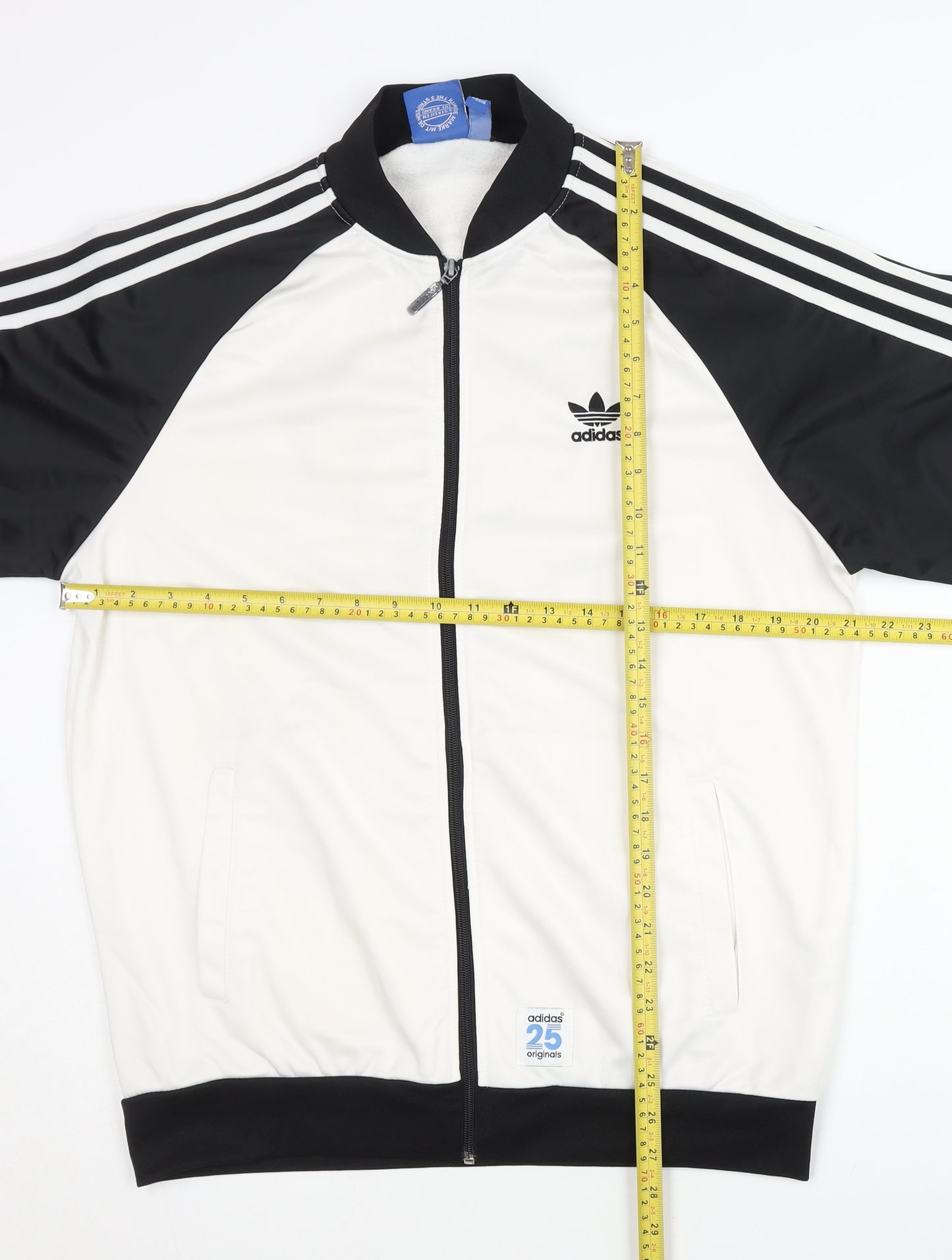 Adidas Men's White Track Jacket L Colourblock Full Zip Sports