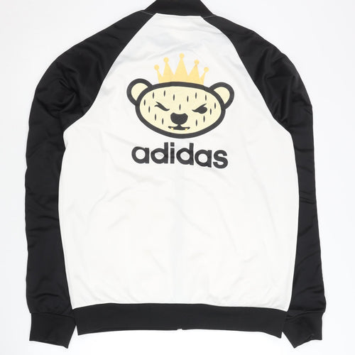 Adidas Men's White Track Jacket L Colourblock Full Zip Sports