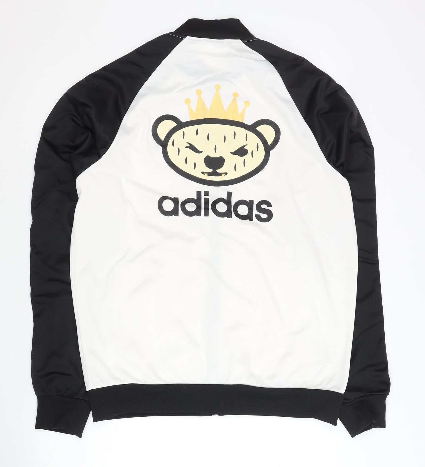 Adidas Men's White Track Jacket L Colourblock Full Zip Sports