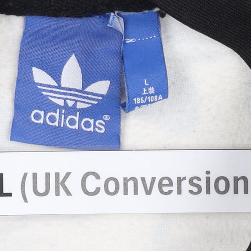 Adidas Men's White Track Jacket L Colourblock Full Zip Sports