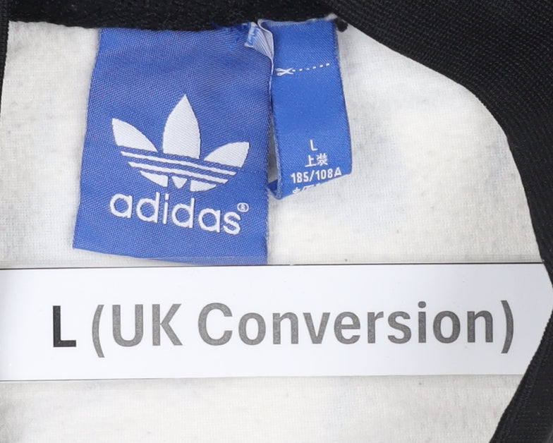 Adidas Men's White Track Jacket L Colourblock Full Zip Sports