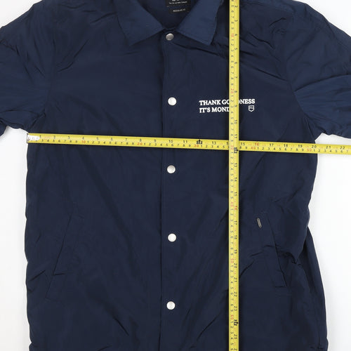 Lee Unisex Blue XL Regular Fit Basic Jacket with Logo