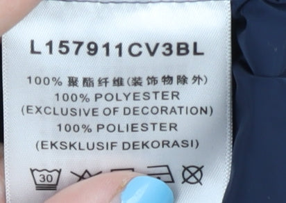 Lee Unisex Blue XL Regular Fit Basic Jacket with Logo