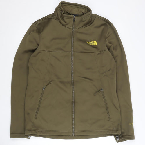 The North Face Men's Green Soft Shell Jacket L Windproof Hiking Outdoor