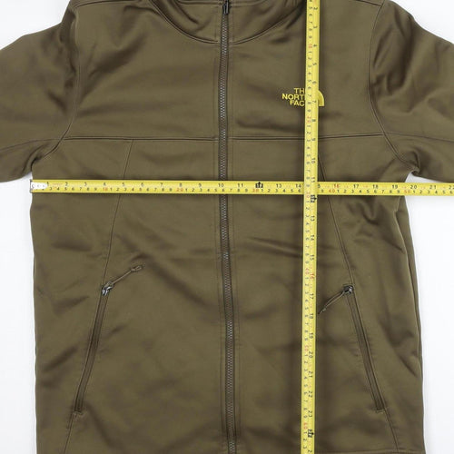 The North Face Men's Green Soft Shell Jacket L Windproof Hiking Outdoor
