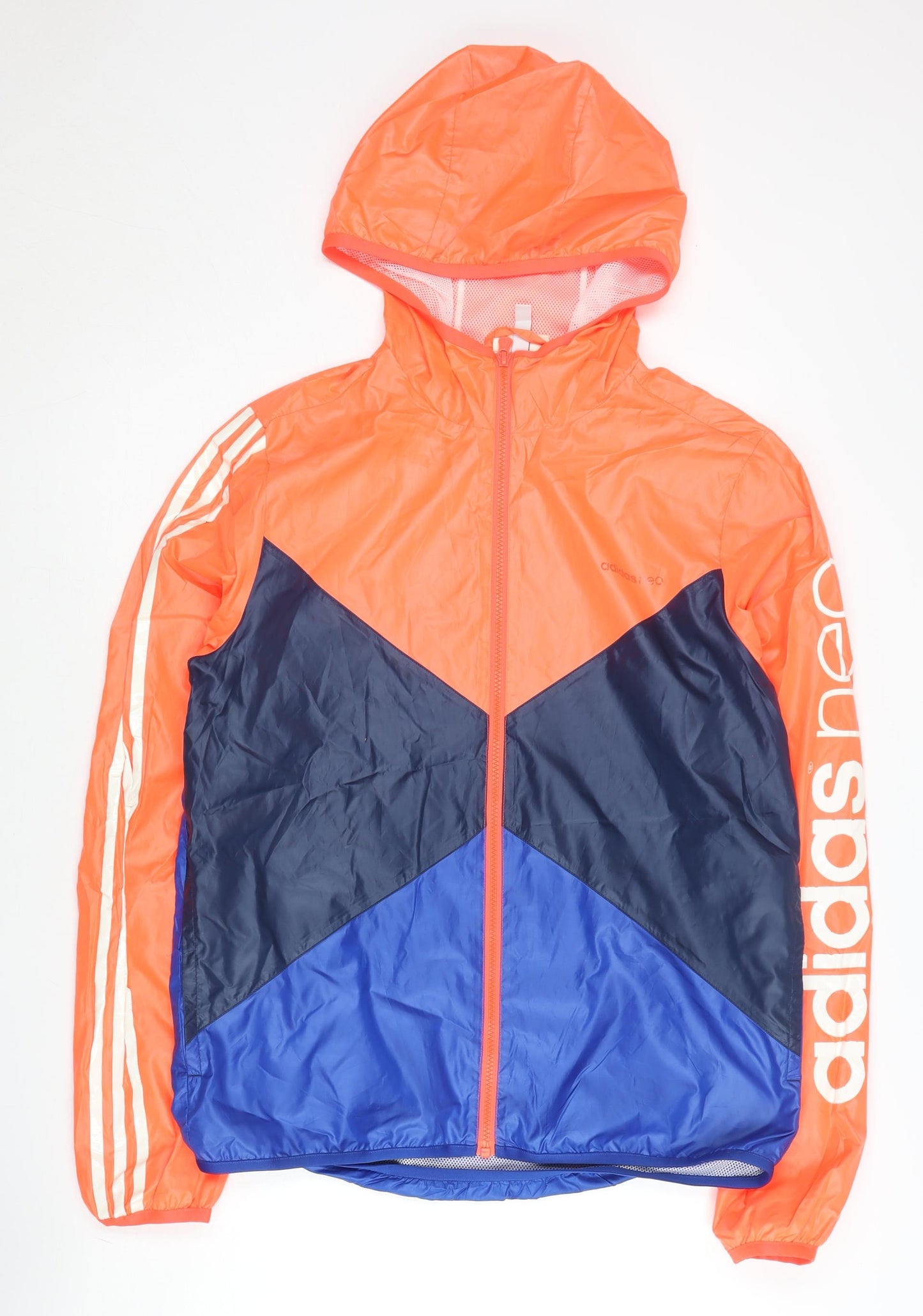 adidas Neo Men's Orange Blue L Colourblock Windbreaker Jacket