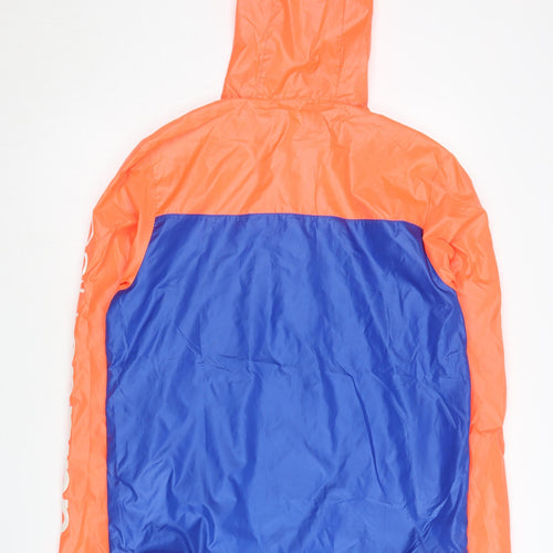 adidas Neo Men's Orange Blue L Colourblock Windbreaker Jacket