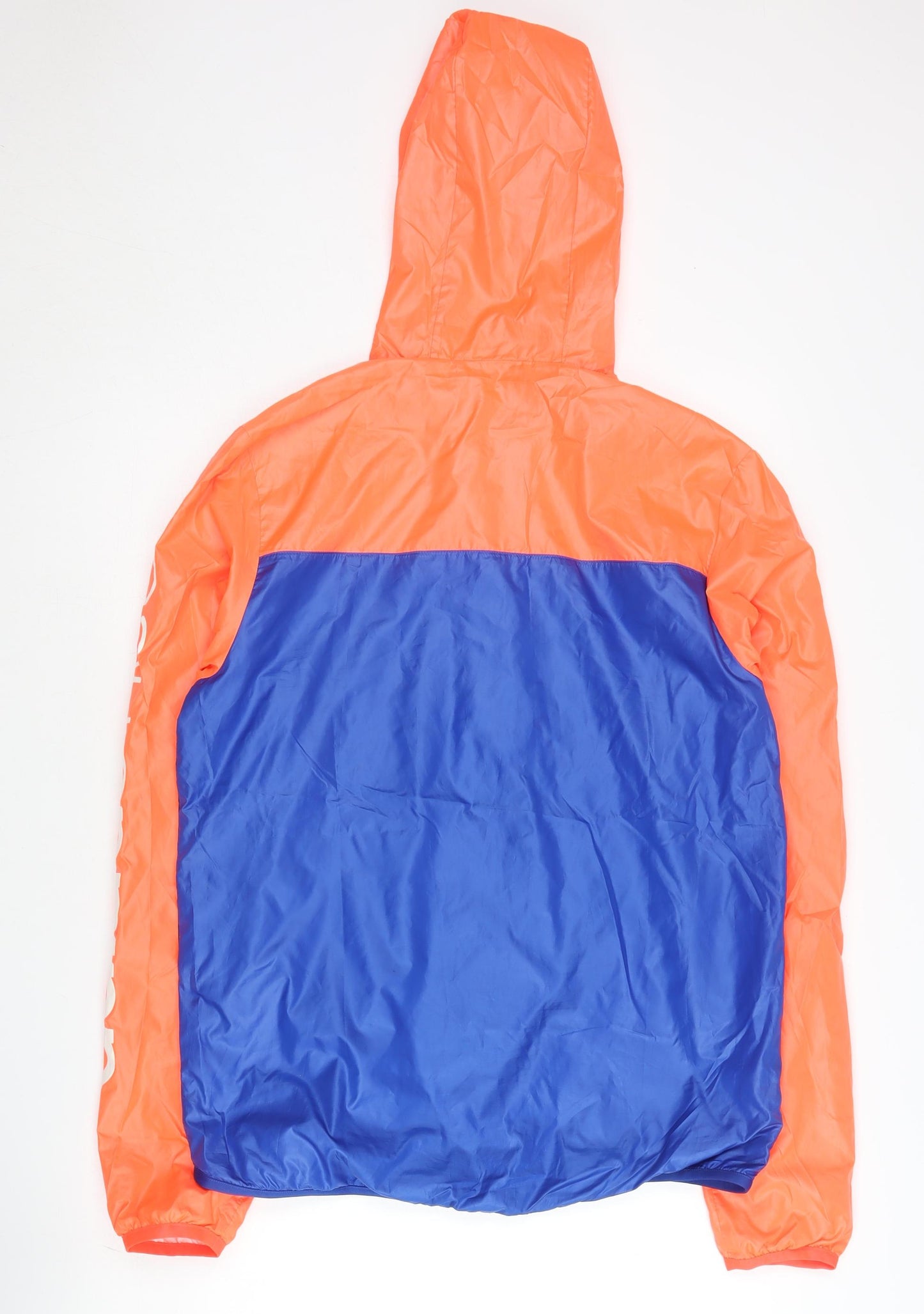 adidas Neo Men's Orange Blue L Colourblock Windbreaker Jacket