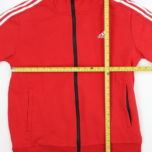 Adidas Men’s Red Full Zip Hoodie M Regular Fit Sportswear