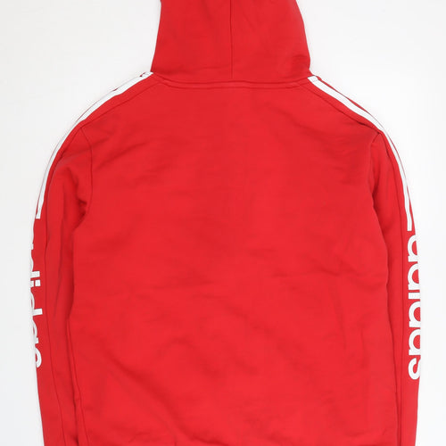 Adidas Men’s Red Full Zip Hoodie M Regular Fit Sportswear