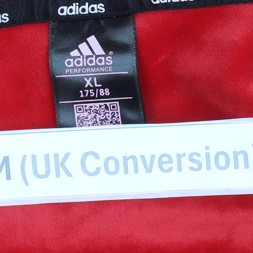 Adidas Men’s Red Full Zip Hoodie M Regular Fit Sportswear