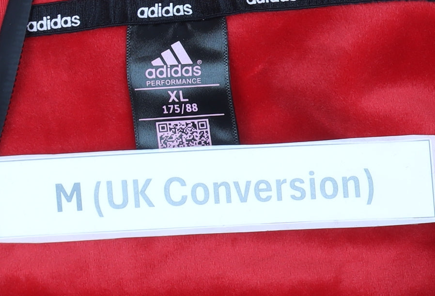 Adidas Men’s Red Full Zip Hoodie M Regular Fit Sportswear