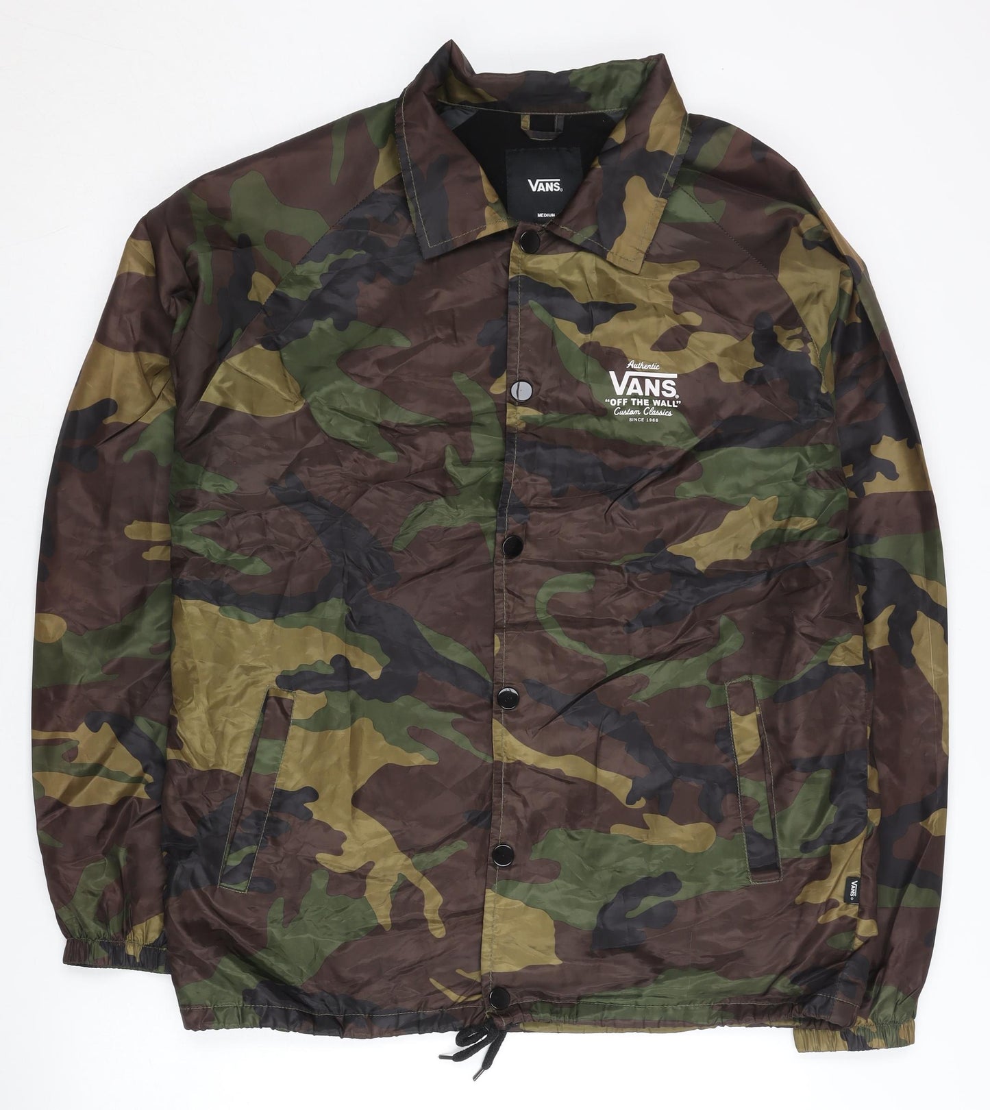 Vans Men's Camo Coach Jacket Medium Polyester Casual Skatewear