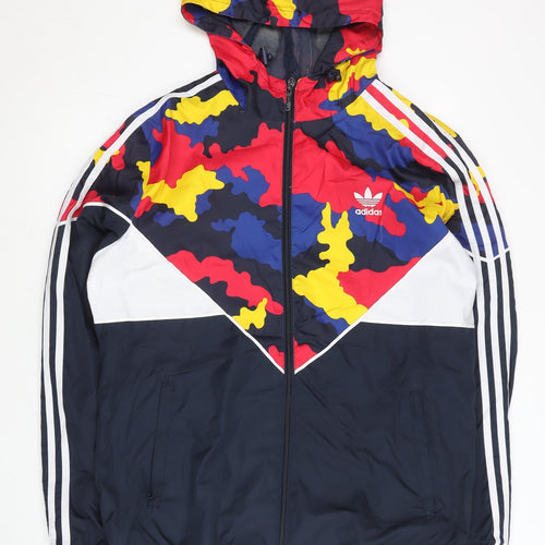 Adidas Men's Multicoloured Camouflage XL Track Jacket Full Zip Hooded