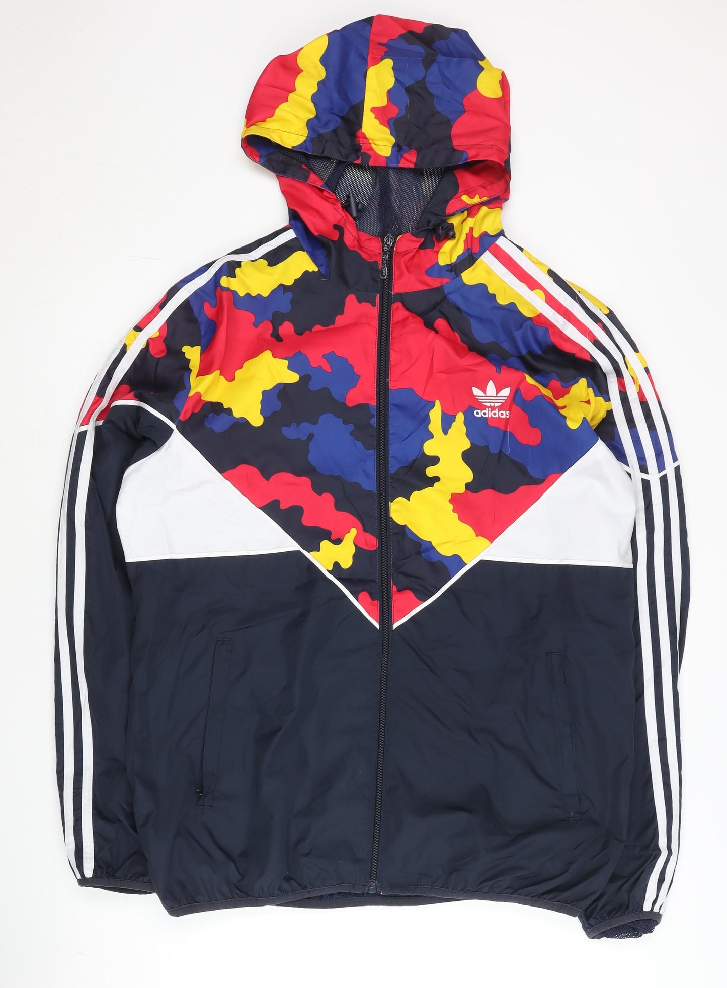 Adidas Men's Multicoloured Camouflage XL Track Jacket Full Zip Hooded