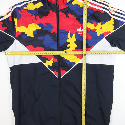 Adidas Men's Multicoloured Camouflage XL Track Jacket Full Zip Hooded