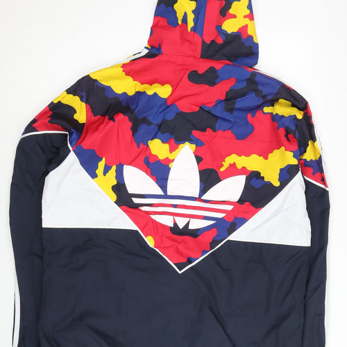 Adidas Men's Multicoloured Camouflage XL Track Jacket Full Zip Hooded
