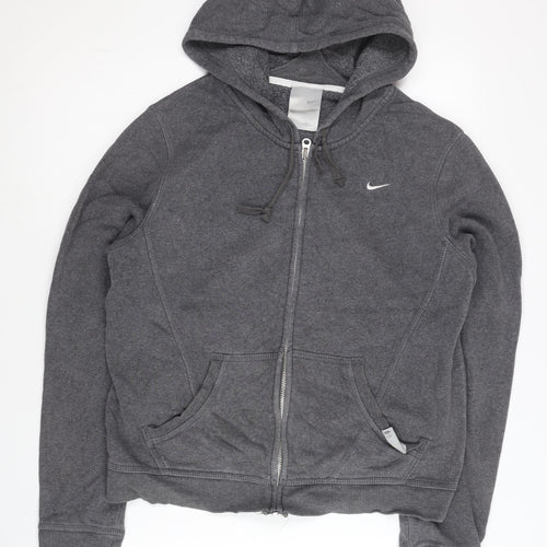 Nike Womens Grey Full Zip Hoodie L Long Sleeve Hooded Sportswear