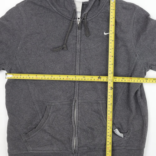 Nike Womens Grey Full Zip Hoodie L Long Sleeve Hooded Sportswear