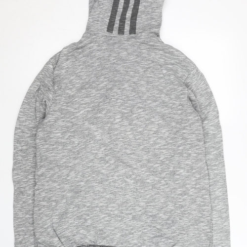 Adidas Men's Grey Full Zip Hoodie L Regular Fit Sports Knit