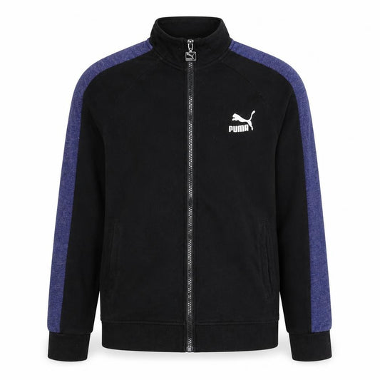 Front view of Puma Men's Black XS Track Jacket Full Zip Sports Activewear