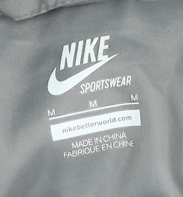 Nike Men's Grey Teal M Windbreaker Jacket Hooded Full Zip Polyester