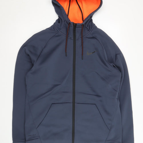 Nike Men's Blue XL Full Zip Dri-FIT Hoodie with Pockets