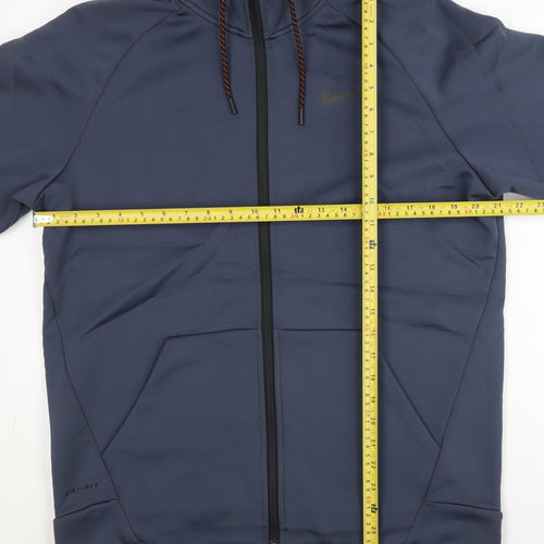 Nike Men's Blue XL Full Zip Dri-FIT Hoodie with Pockets