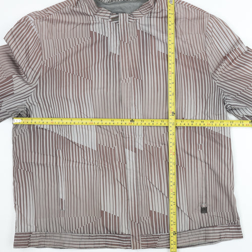Calvin Klein Men’s Brown Striped L Windbreaker Jacket Polyester