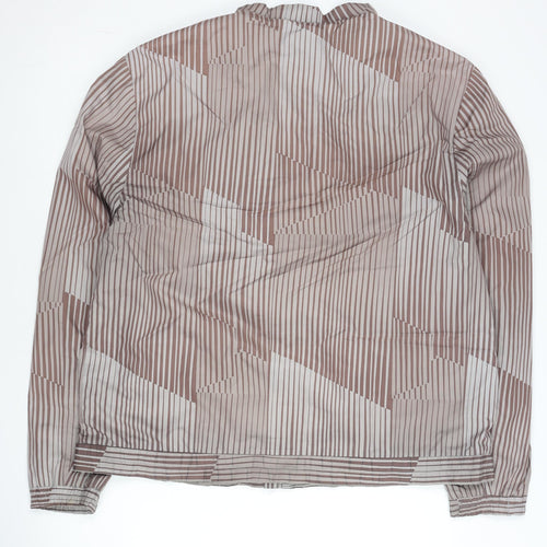 Calvin Klein Men’s Brown Striped L Windbreaker Jacket Polyester