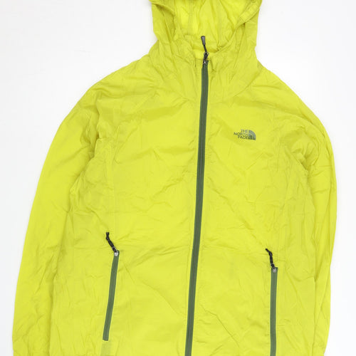 The North Face Men's Yellow L Windbreaker Jacket Hooded Lightweight