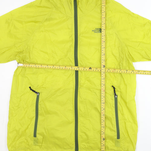 The North Face Men's Yellow L Windbreaker Jacket Hooded Lightweight