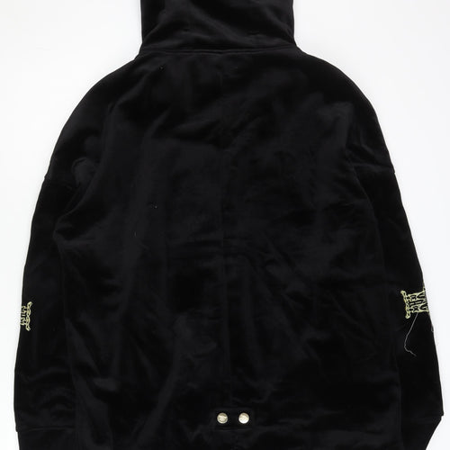 Boy London Men’s Black Velvet Full Zip Embroidered Hoodie M