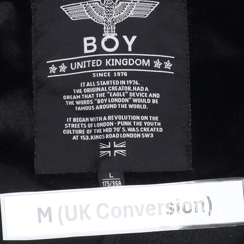 Boy London Men’s Black Velvet Full Zip Embroidered Hoodie M