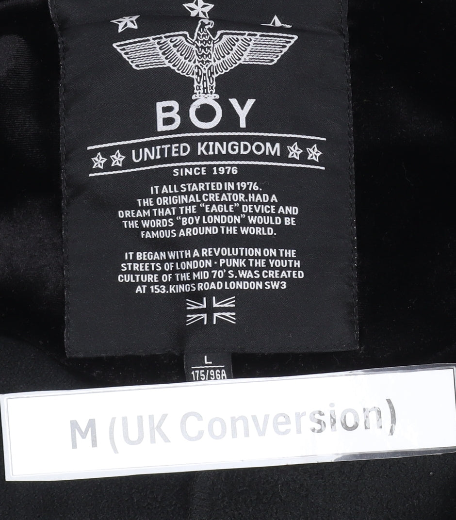 Boy London Men’s Black Velvet Full Zip Embroidered Hoodie M