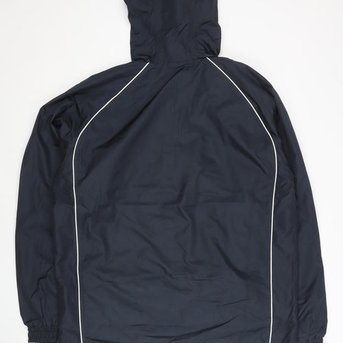Umbro Men's Blue L Windbreaker Jacket Hooded 1/2 Zip Sportswear