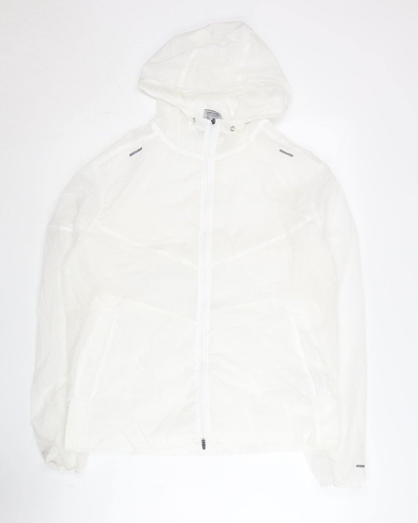 Nike Men's White M Windbreaker Jacket Hooded Lightweight Polyester