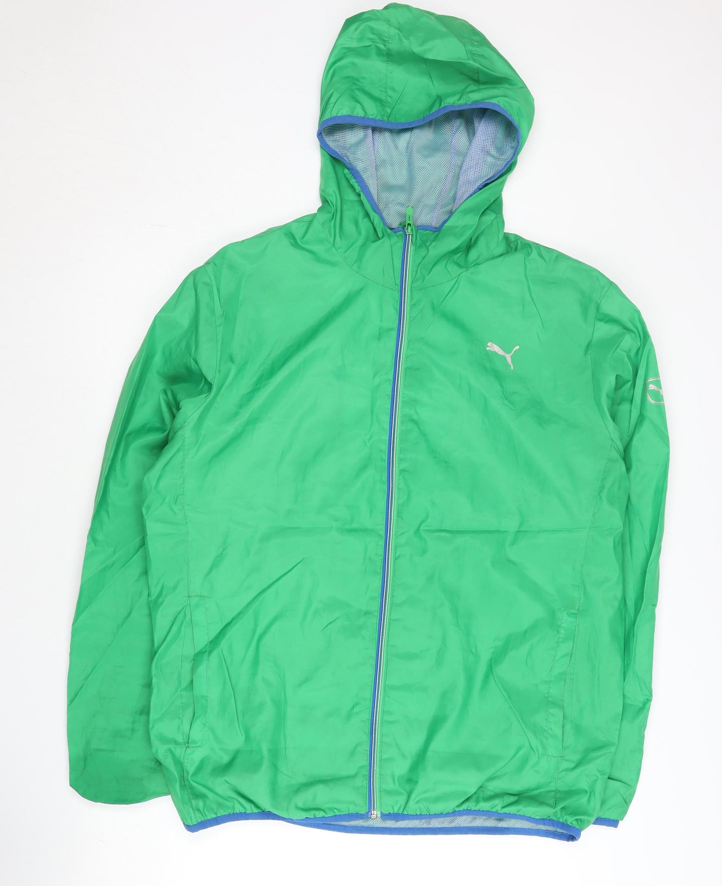 Puma Men's Green 2XL Windbreaker Hooded Lightweight Jacket